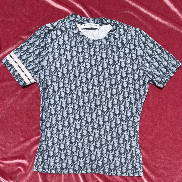 DIOR β’ AUTHENTIC Y2K VINTAGE MONOGRAM BABY TEE - Picture 4 of 9